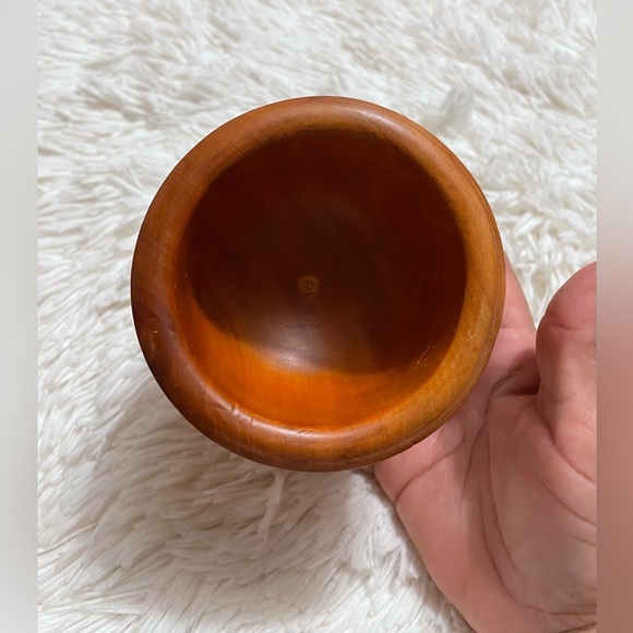 Wooden Mortar painted no pestle tool included Folk art Native Primitive - Picture 3 of 5